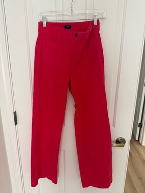 J. Crew Factory Bright Pink Wide-Leg Chinos